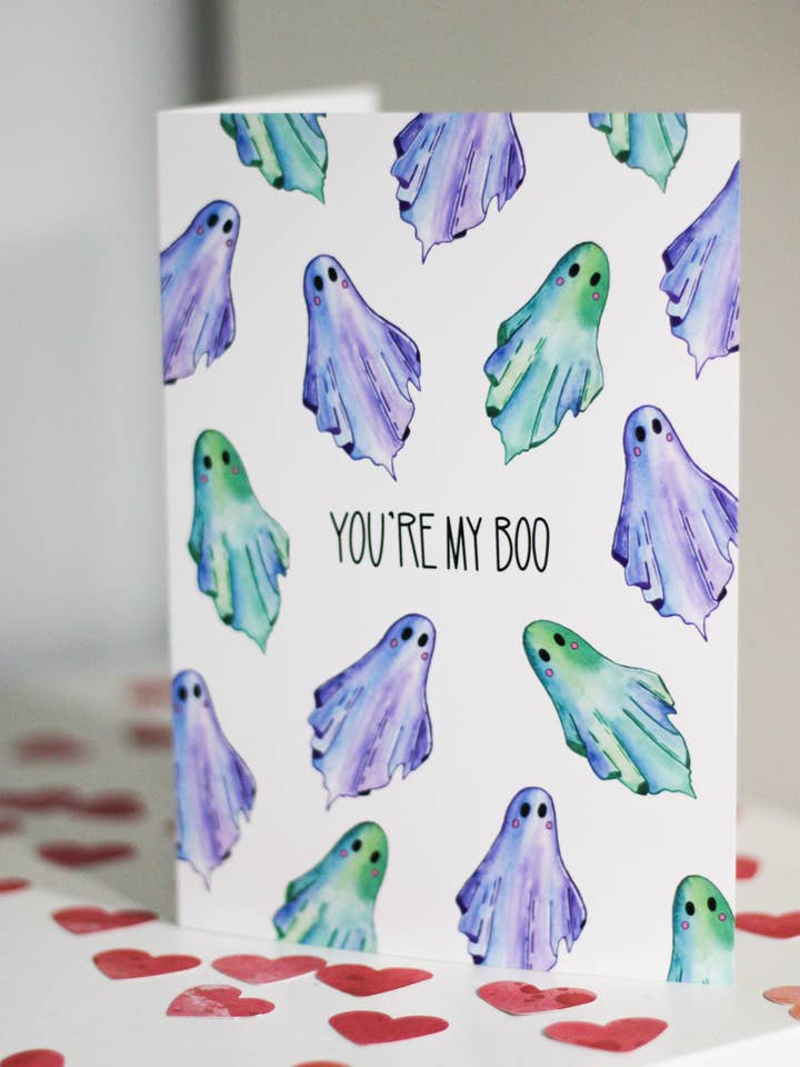 My Boo Ghost | Spooky Pun Love Card for wholesale by Scribbles and Doodlez