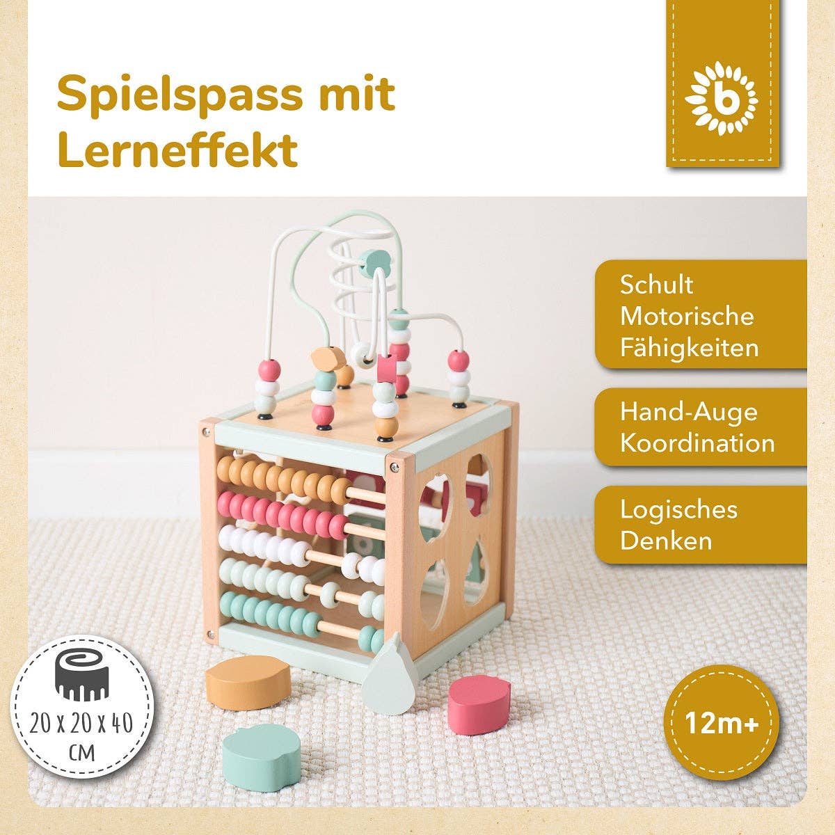 Bieco Spielwaren - Wholesale Wood Toy - Kids - MOTOR SKILL CUBE BERRY FSC®3