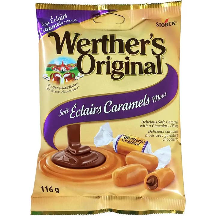 Werthers Original Soft Eclairs Germany 116 g bag each for wholesale by Echo Sales Canada