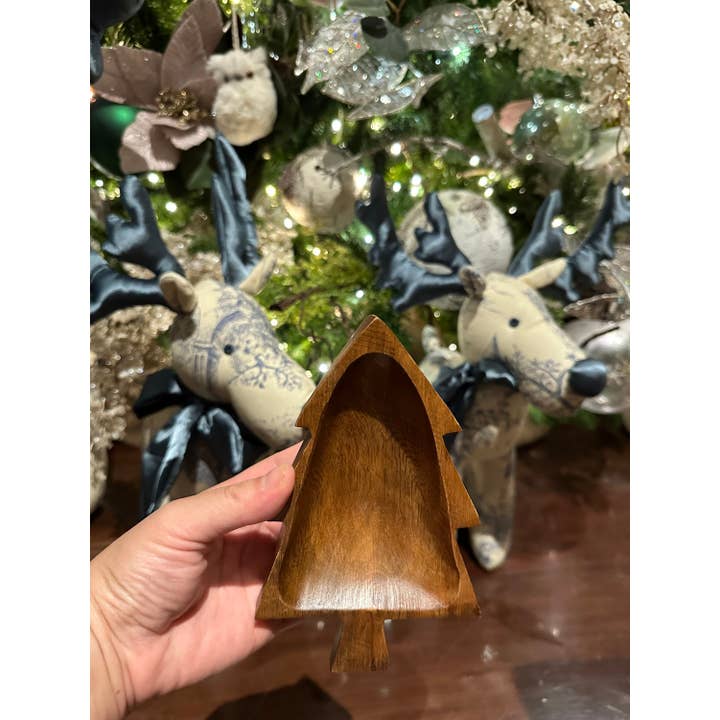 Woodware&Co - Wholesale Decorative Plate/Dish/Bowl - Mini Christmas Tree Wood Bowl6