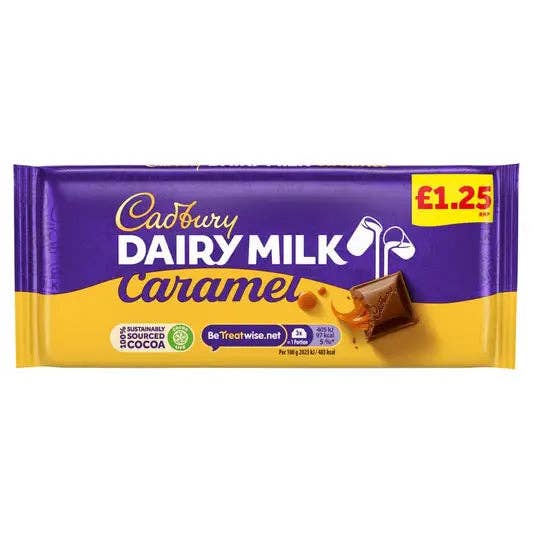 Echo Sales America - Wholesale Chocolate Bar - Cadbury Dairy Milk Caramel UK, 120g case 16 count