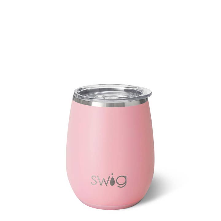 Blush Stemless Wine Cup (14oz) for wholesale by Swig Life
