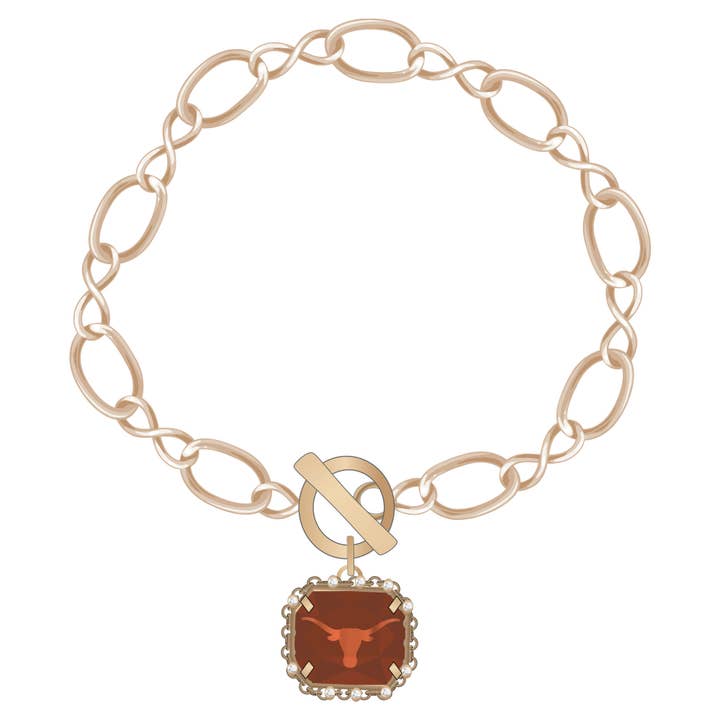 Texas Longhorns Etched Chain for wholesale by Emerson Street Clothing Co Collegiate Shop