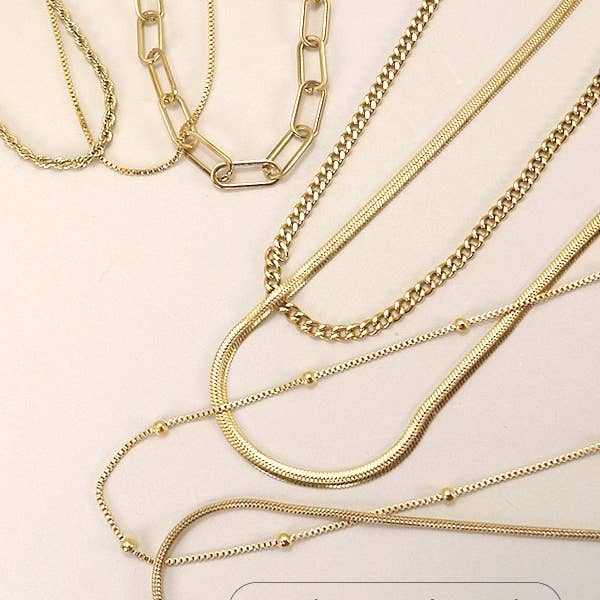 JOSSLYN by wall to wall - Wholesale Link & Chain Necklace - STAINLESS STEEL WATERPROOF TARNISH FREE NECKLACE | 40NK3181