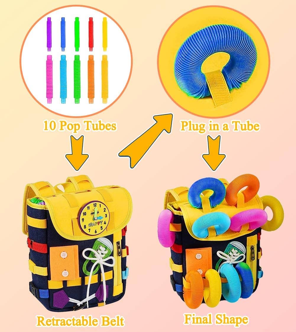 VIGOR - Wholesale Backpack - Kids - Toddlers with Buckles and Zippers, Montessori Sensory Toys2