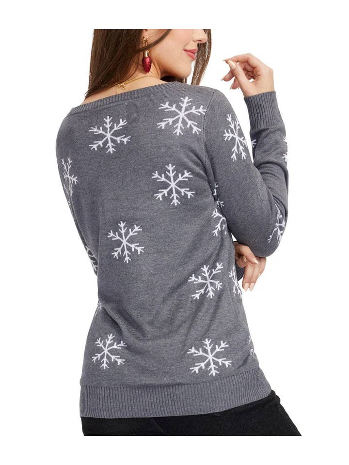 Tipsy Elves - Wholesale Knit Sweater - Women's - Sequin Snowman Sweater - Women's Festive Christmas Sweater1