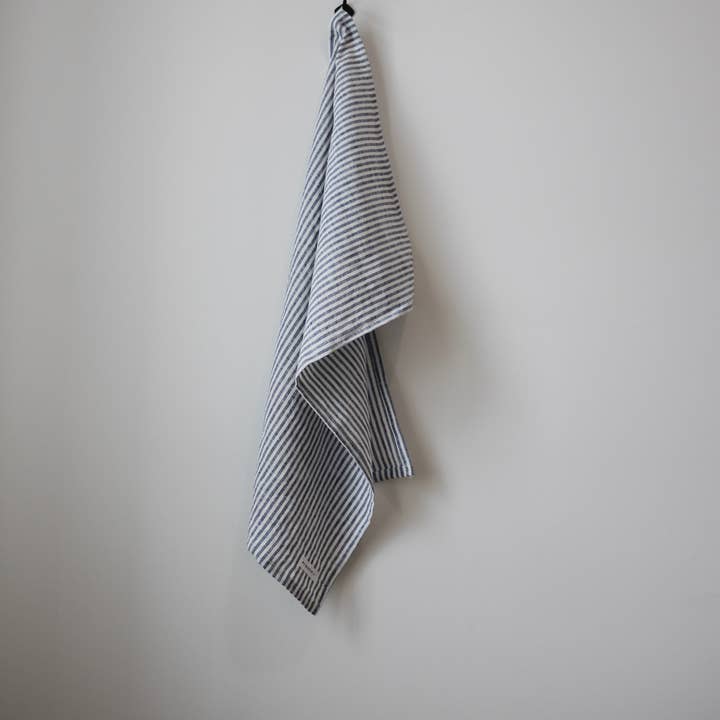 The Sawyer Tea Towel- Navy Stripe for wholesale by PJ Society