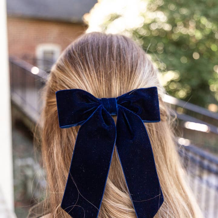 Grace & Grandeur - Wholesale Hair Bow - Women's - Large Velvet Hair Bow Barrette for Women | Bailee Bow28