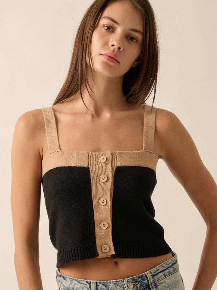 Colorblock Cropped Tank Top Sweater for wholesale by Promesa USA