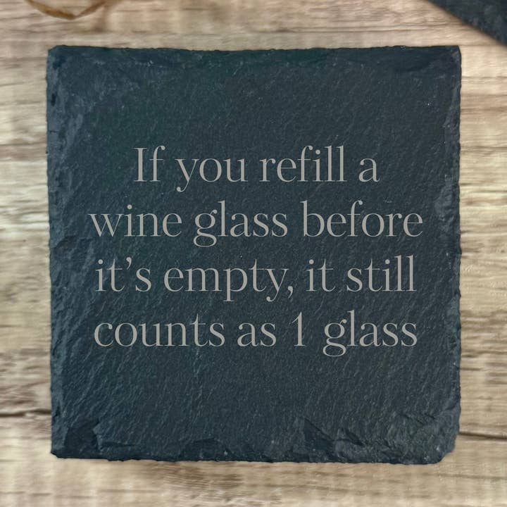 Verres à Vin Remplissage Amusant Dessous de Verre en Ardoise Pierre 4x4 Humour pour la vente par Mermaid of Hilton Head