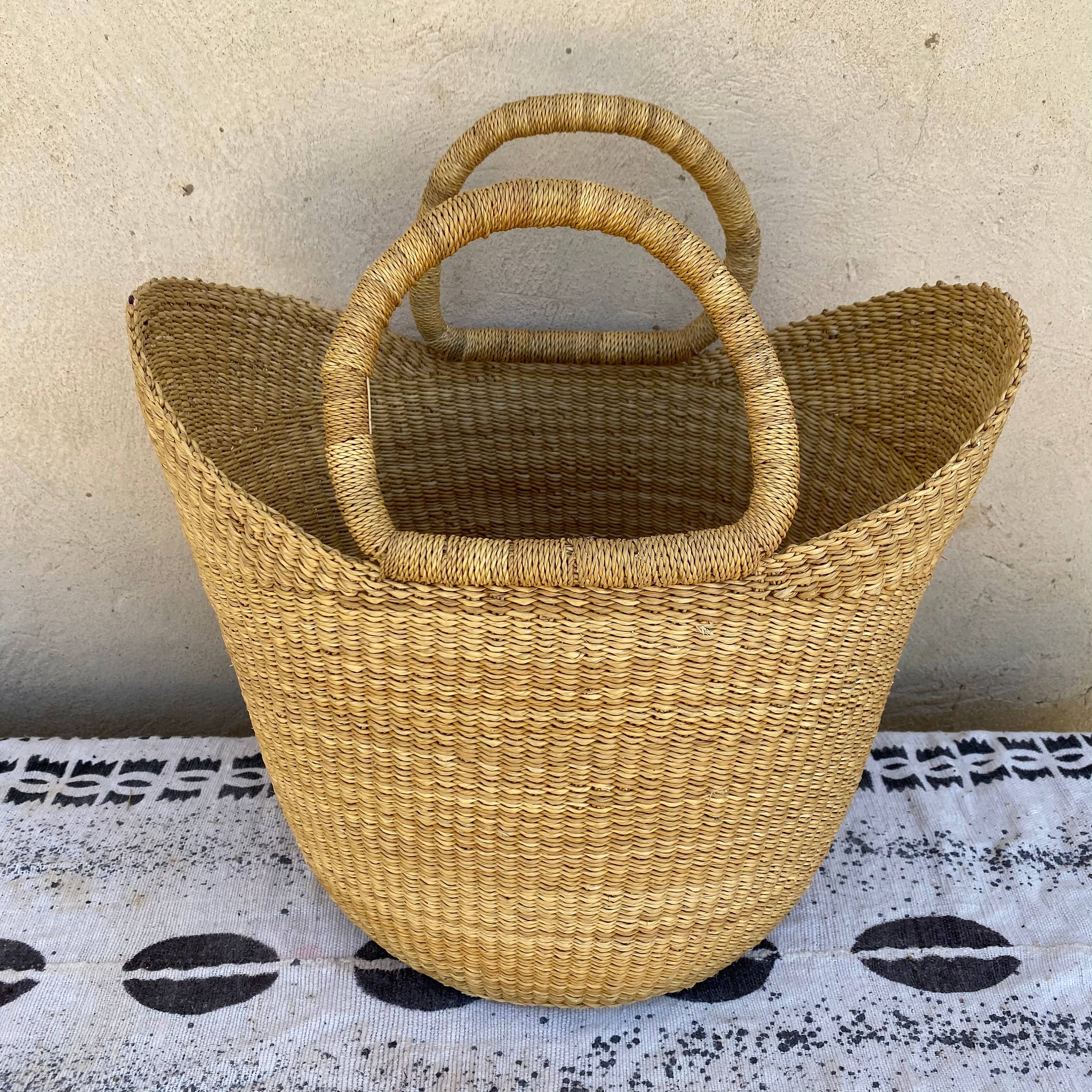 ARA BOLGA BASKETS LLC - Wholesale Grocery/Shopping Bag - Bolga/Ghana Medium U-Shopper/Yekine Bolga Basket2