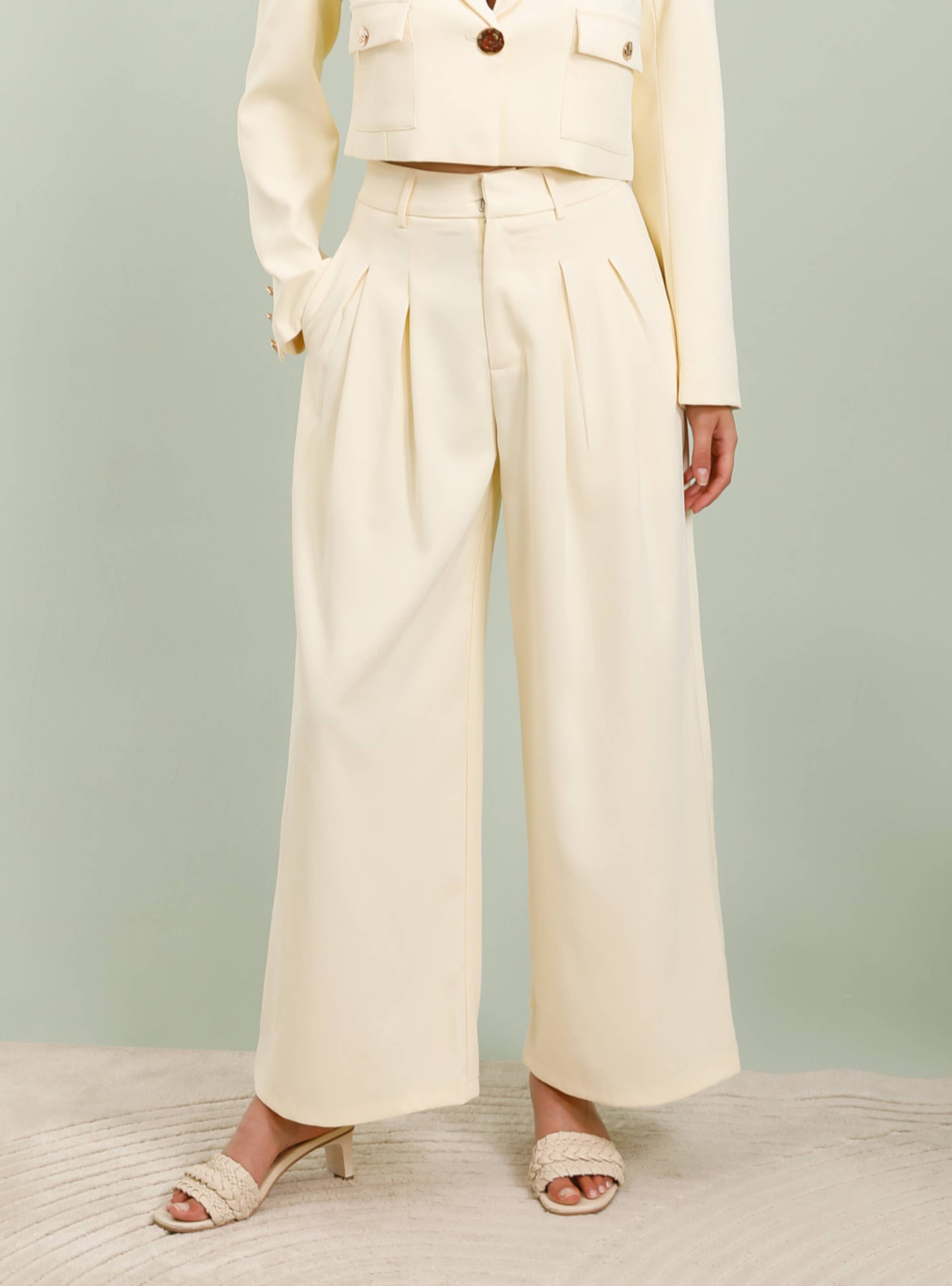 Frime - Vente Pantalon – femme - Pantalon palazzo plissé - 3170 5