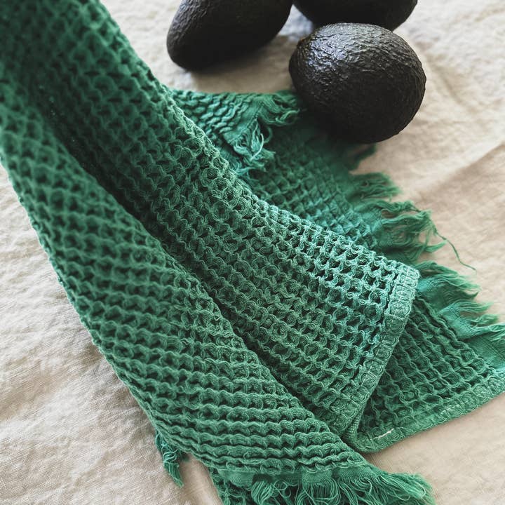 My Kitchen Linens - Wholesale Tea Towel - Set of 2 Waffle Kitchen Towels with Fringes