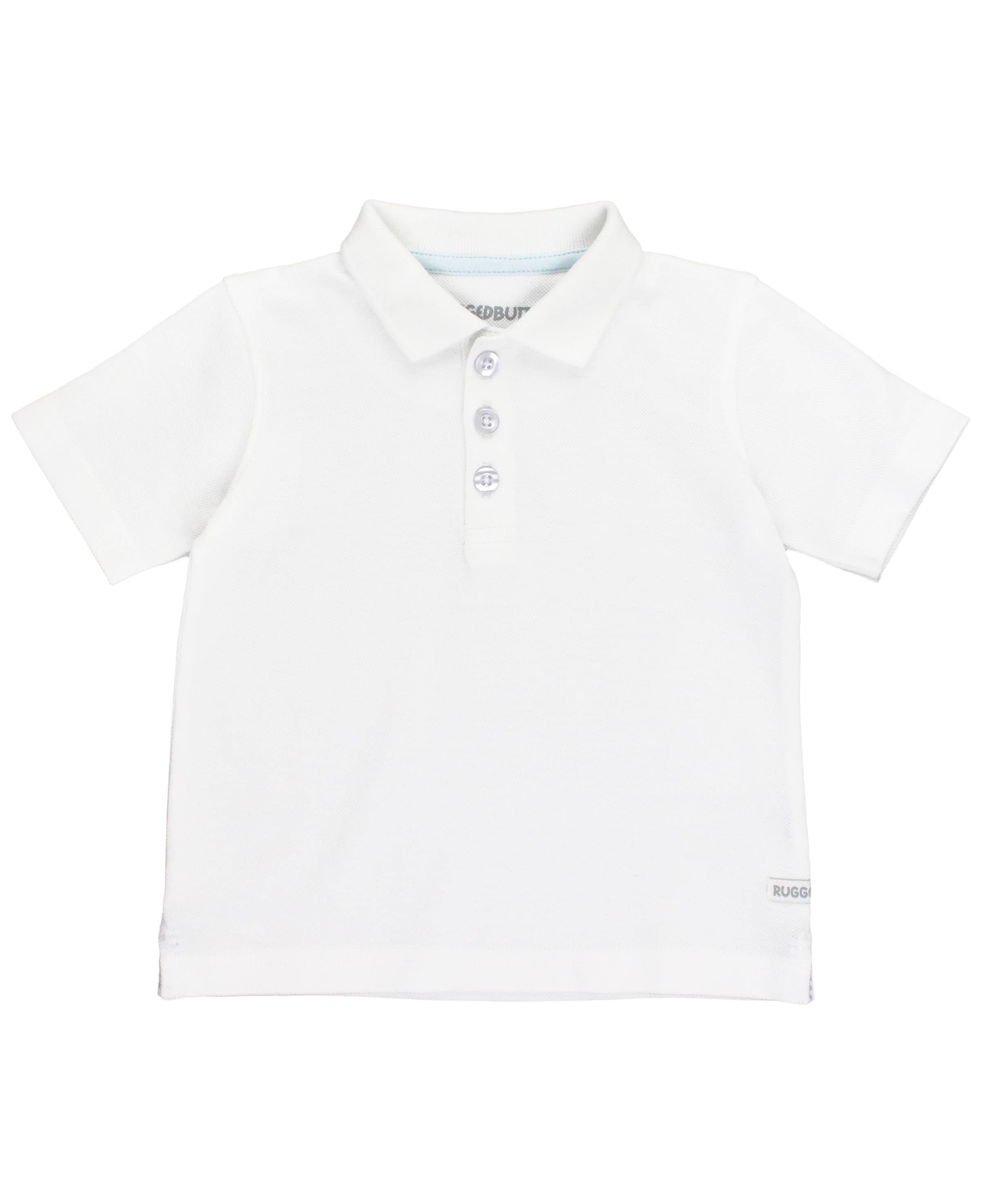 Boys White Pique Short Sleeve Polo Shirt for wholesale on Faire0