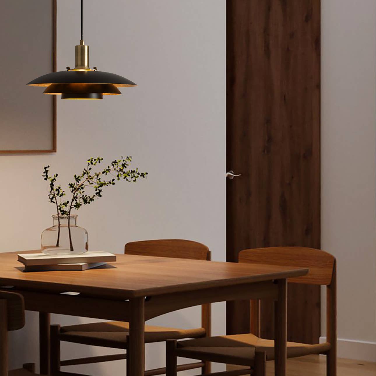 Nova of California - Wholesale Chandelier/Hanging Light - Pendant Light Rancho Mirage 6.5" Small Black Gold Brass6