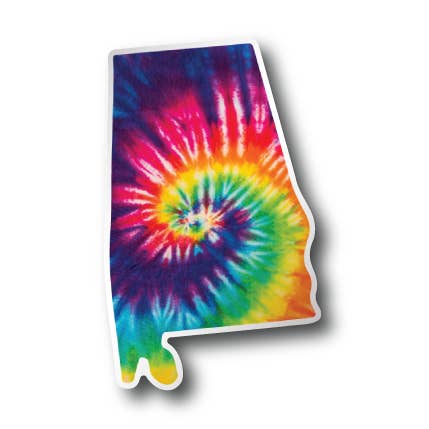 Alabama Tie Dye Sticker Vinyl Decal for wholesale by CJ's Sticker Shop