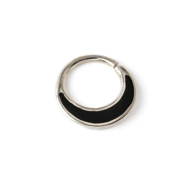 Tribu - Vente Anneau de nez - Septum argenté Aanya Black Shell