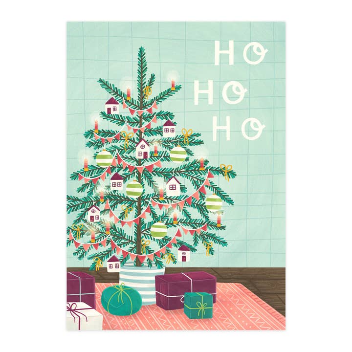 Vouwkaart "HO HO HO - Kerstboom" voor wholesale door paruspaper. nutzfeine papeterie