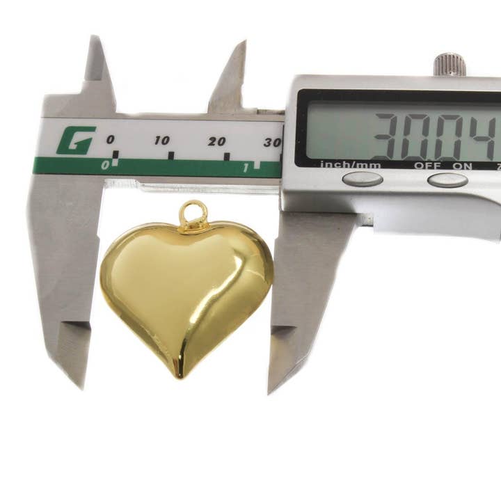 Jewel Pledge - Wholesale Individual Charm/Pendant - 18k Gold Puffy Heart Pendant Statement Piece Gift CPG25153