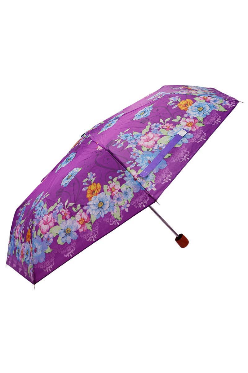 ASSORTITI Ombrello da viaggio compatto con stampa floreale, apertura manuale in vendita all'ingrosso su Faire2