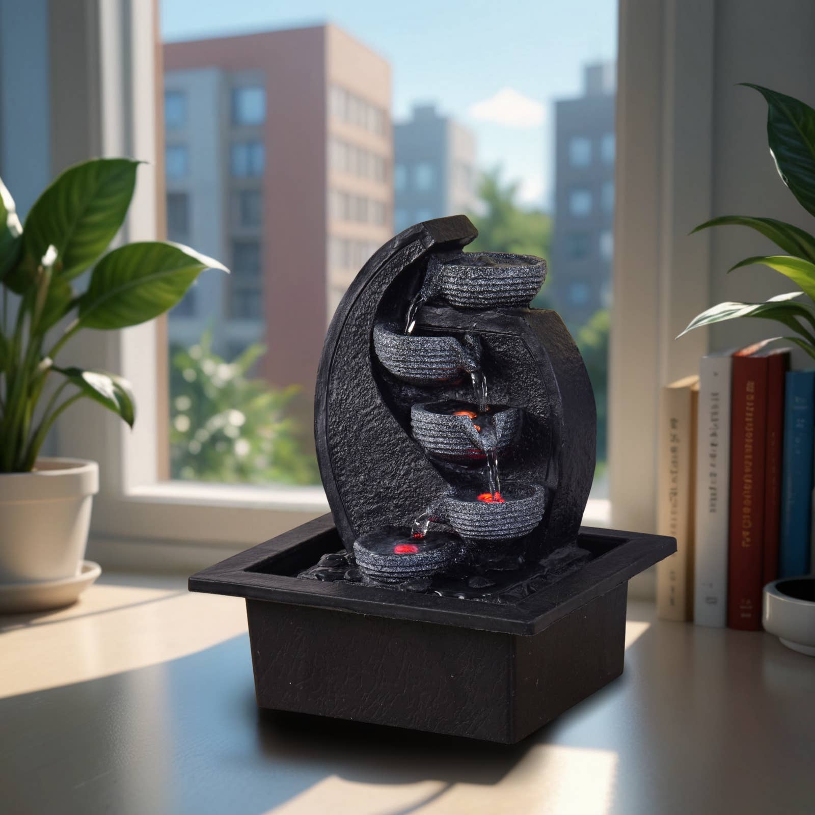 Zen'Arôme - Venta al por mayor Decoración navideña - Fuente de interior en cascada con luces LED - Decoración zen10