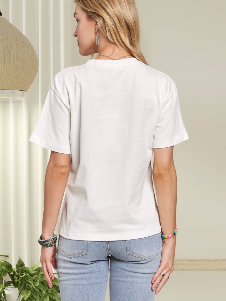 WHITE CET3631 - BEADS PATCH TOP for wholesale on Faire