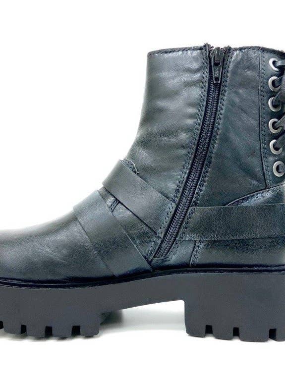 Only Partners - Vendita all'ingrosso Anfibi/stivali militari - Donna - Stivale biker retrò nero Claire1