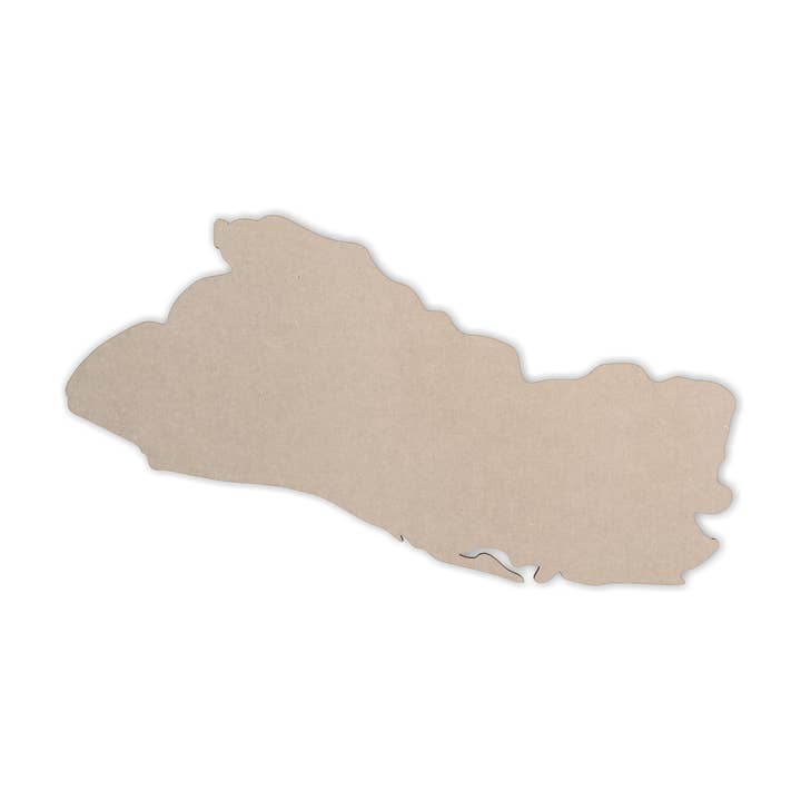 Splendida opera d'arte in legno tagliato al laser con mappa di El Salvador per la vendita all'ingrosso da parte di Jess and Jessica