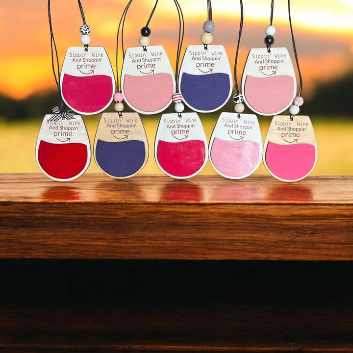 Wine Glass Shaped Charm/Ornament - Set of 5 for wholesale by Y'all-ternative