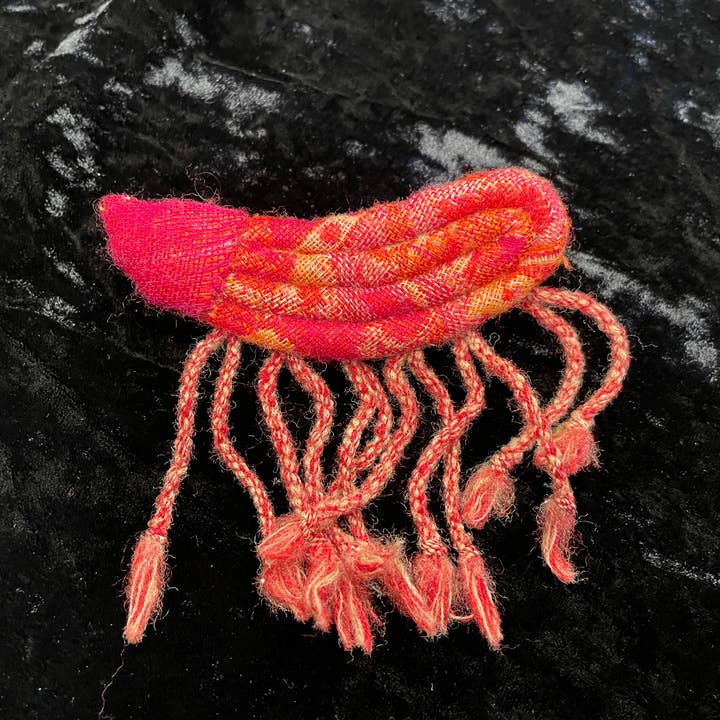 In Style Scarves - Wholesale Brooch - 90-3/Boiled Wool Fringed Trim Handmade Pin/Brooch