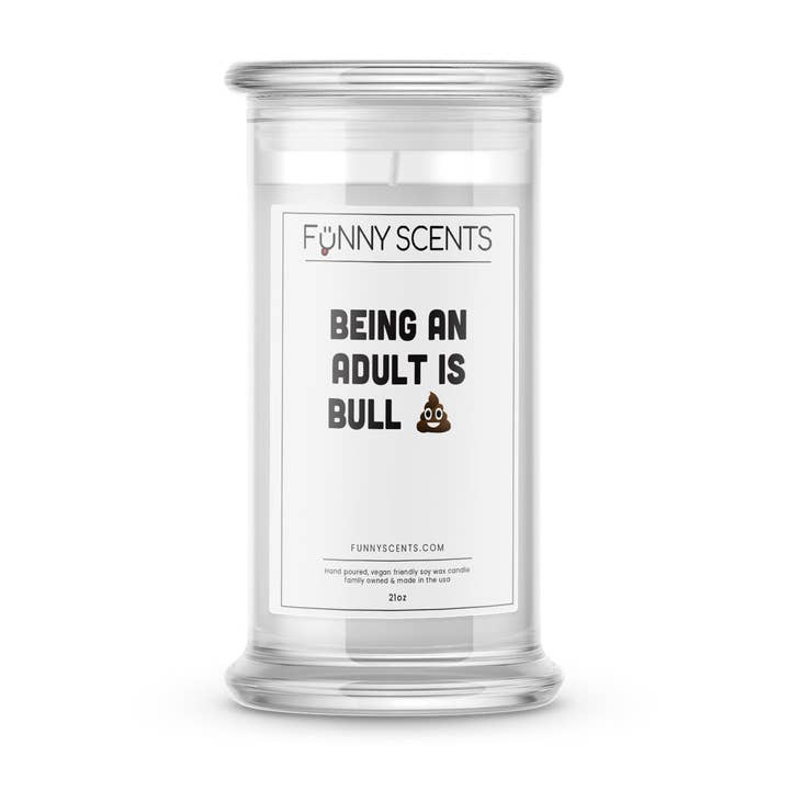 Being An Adult Is Bullshit Funny Candles pour la vente par JewelryCandles.com