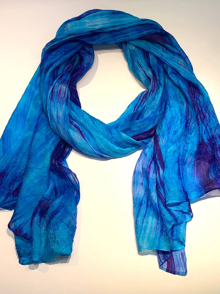 WATERCOLOR SILK SCARF SC1000 #385 SKY BLUE for wholesale by LUA