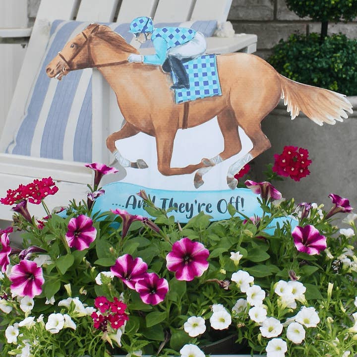 Front Porch Elegance - Wholesale Garden/Lawn Stake - And They're Off!- Pot/Garden Stake3