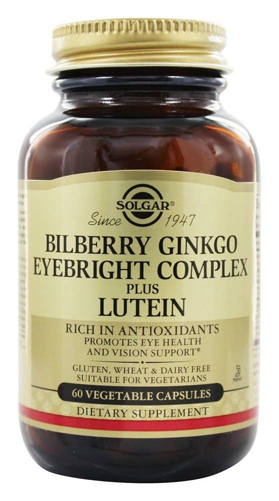Solgar Bilberry Ginkgo Eyebright Plus Lutein for wholesale by NutriCelebrity