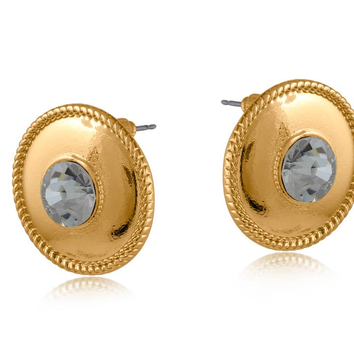 Big Metal London – wholesale Stud/post earrings – Pasha Button Stone Stud Earrings0