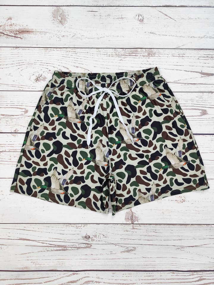 Men Mallard Camouflage Board Shorts for wholesale by sassy kids palace