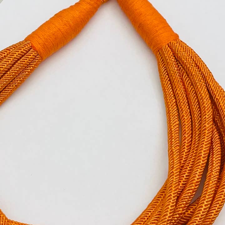 TWO FORTY TWO - Wholesale Woven Necklace - "Original" Slub 8-Strand Necklace (orange)1