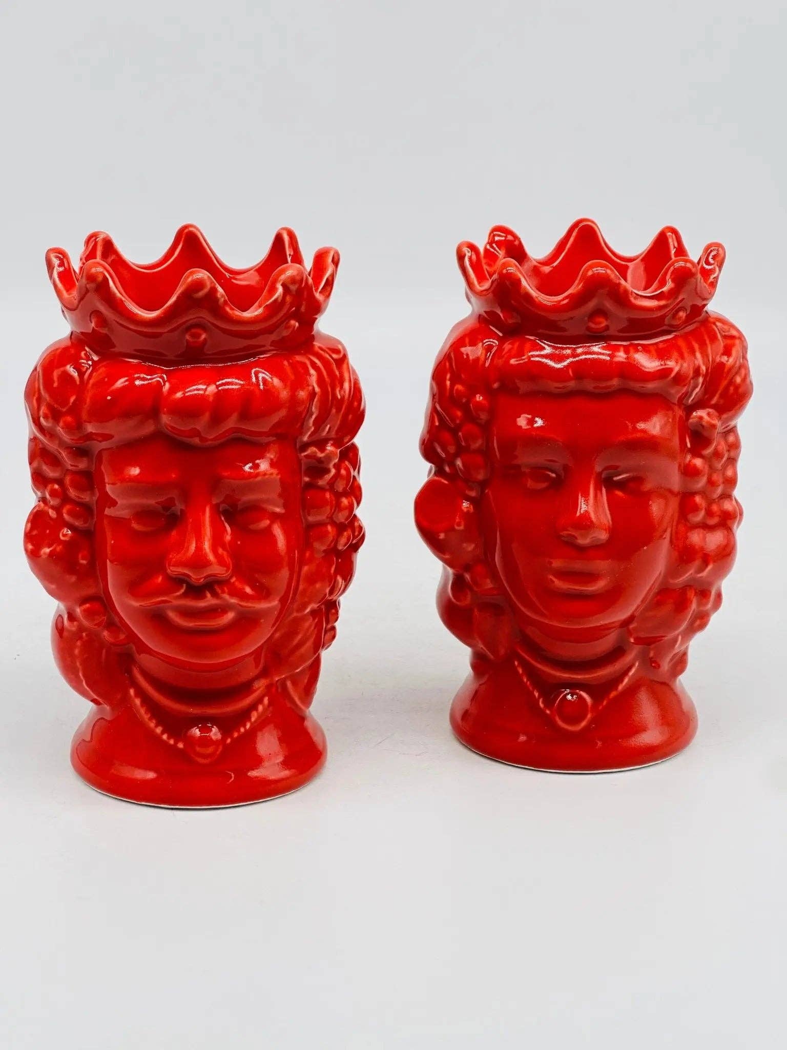 DD Ceramiche Siciliane - Wholesale Decorative Figurine - Pair of Moro Heads Kalat Frutta Ceramica Caltagirone cm H.14 L.9 Handcrafted VARIOUS COLORS9