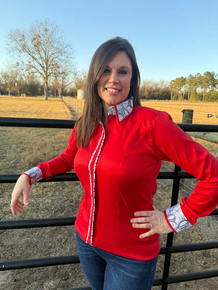The Scarlett Stirrup Show Shirt for wholesale by The Ranch Equestrian Apparel & Accessories