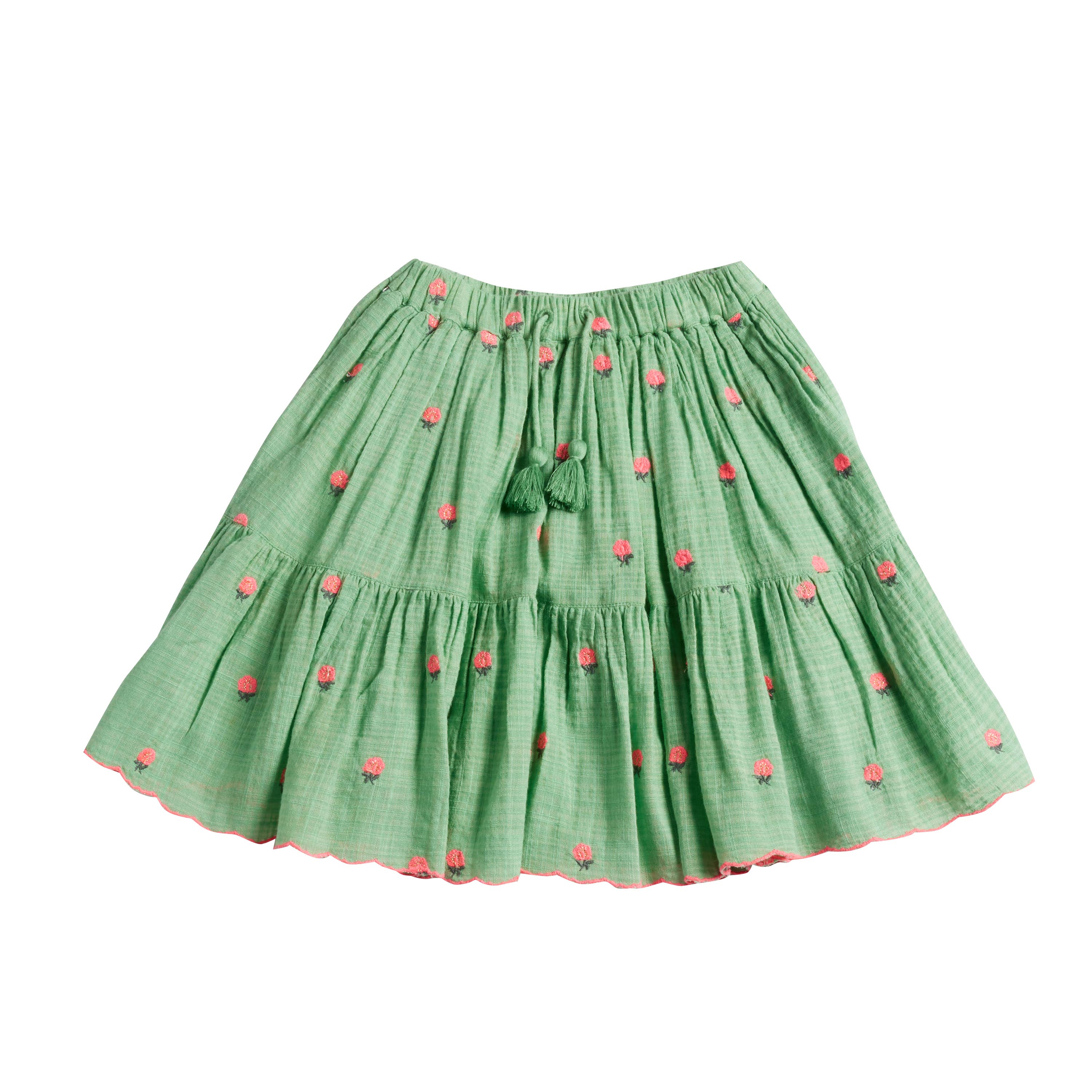 Bonheur du Jour – wholesale T-shirt – Kids – Albi Skirt - Green Flowers