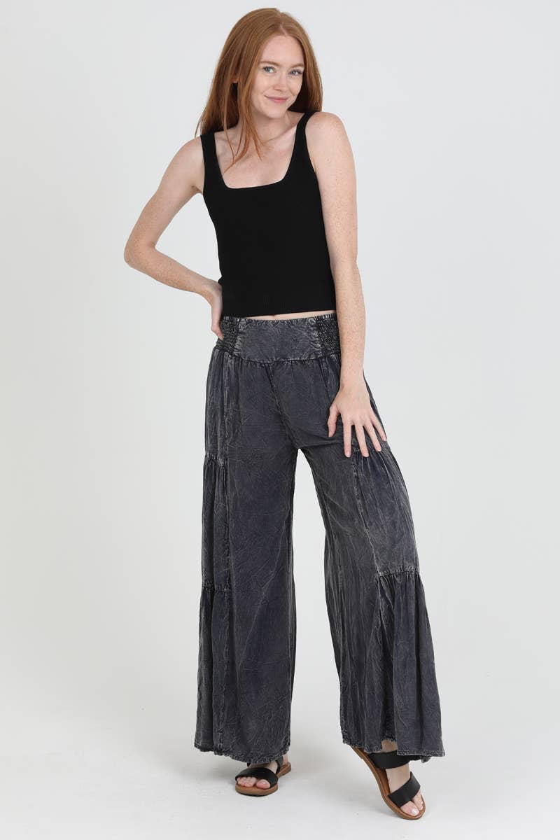 ANGIE - Wholesale Pants - Women's - B3690-ASIS WIDE LEG PANTS WITH V YOKE WAIST BAND13