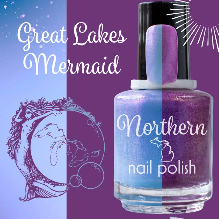 Great Lakes Mermaid ~ SUN/UV Color-Changing Nail Polish Vegan for wholesale by Northern Nail Polish