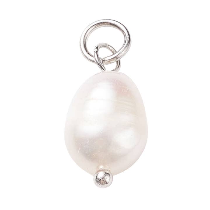 Silver Freshwater Pearl Charm for wholesale by Love, Paige Designs