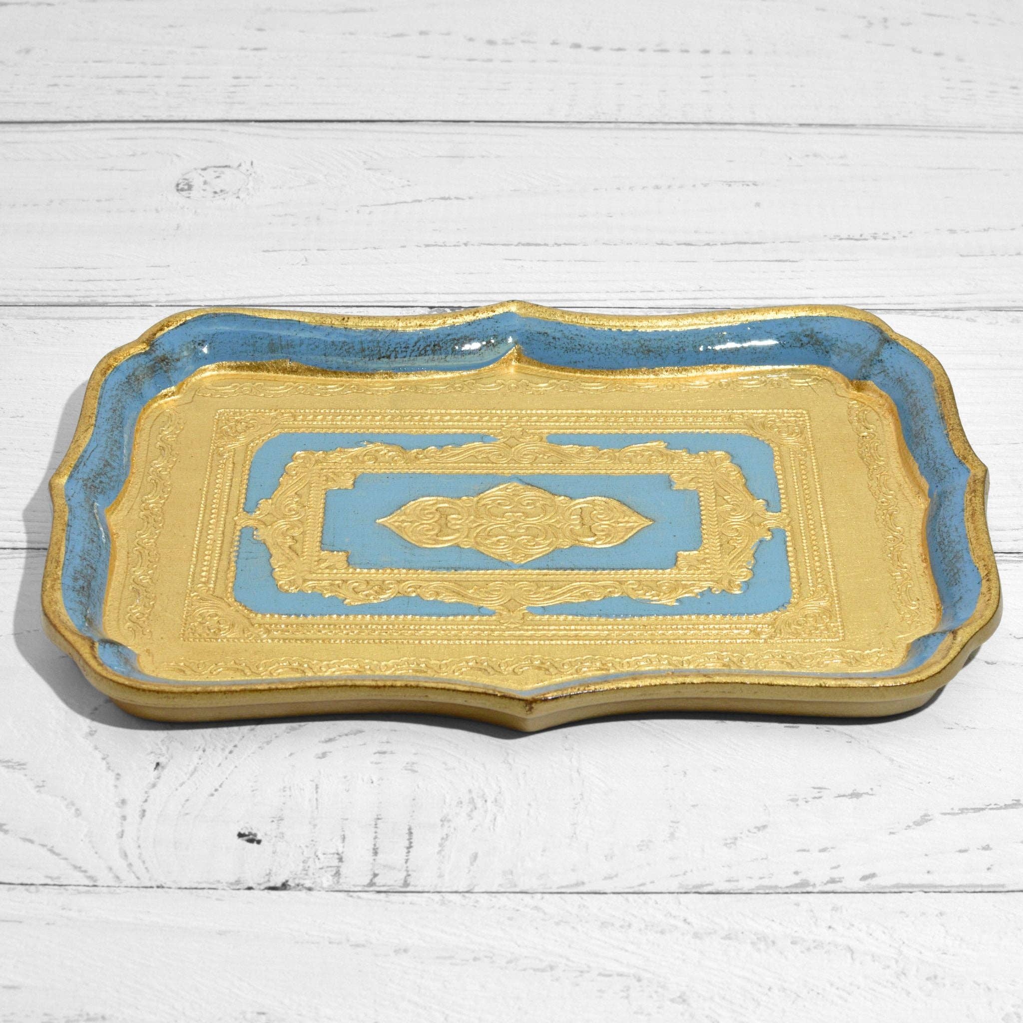 Via Graceffo - Wholesale Decorative Tray - Florentine Carved Wood Rectangle Scalloped Mini Tray9