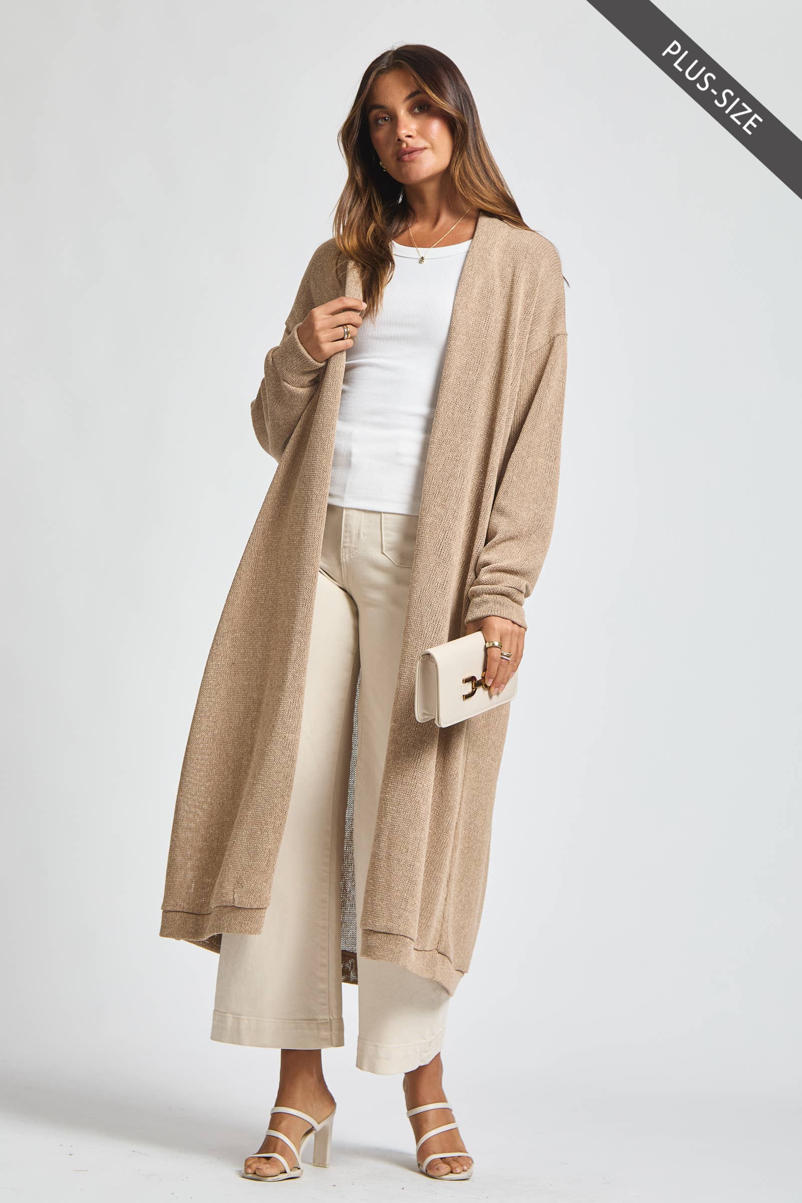 Dear Scarlett - Venta al por mayor Cárdigan - Mujer - Cárdigan Largo Relajado Talla Grande16