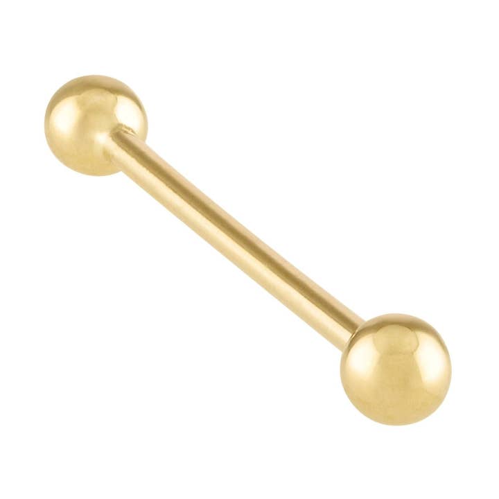 10 kt massives Gold | massives Gold | Industrielle Langhantel | Industriepiercing | Barbel für den Großhandel von Zahav Jewelry
