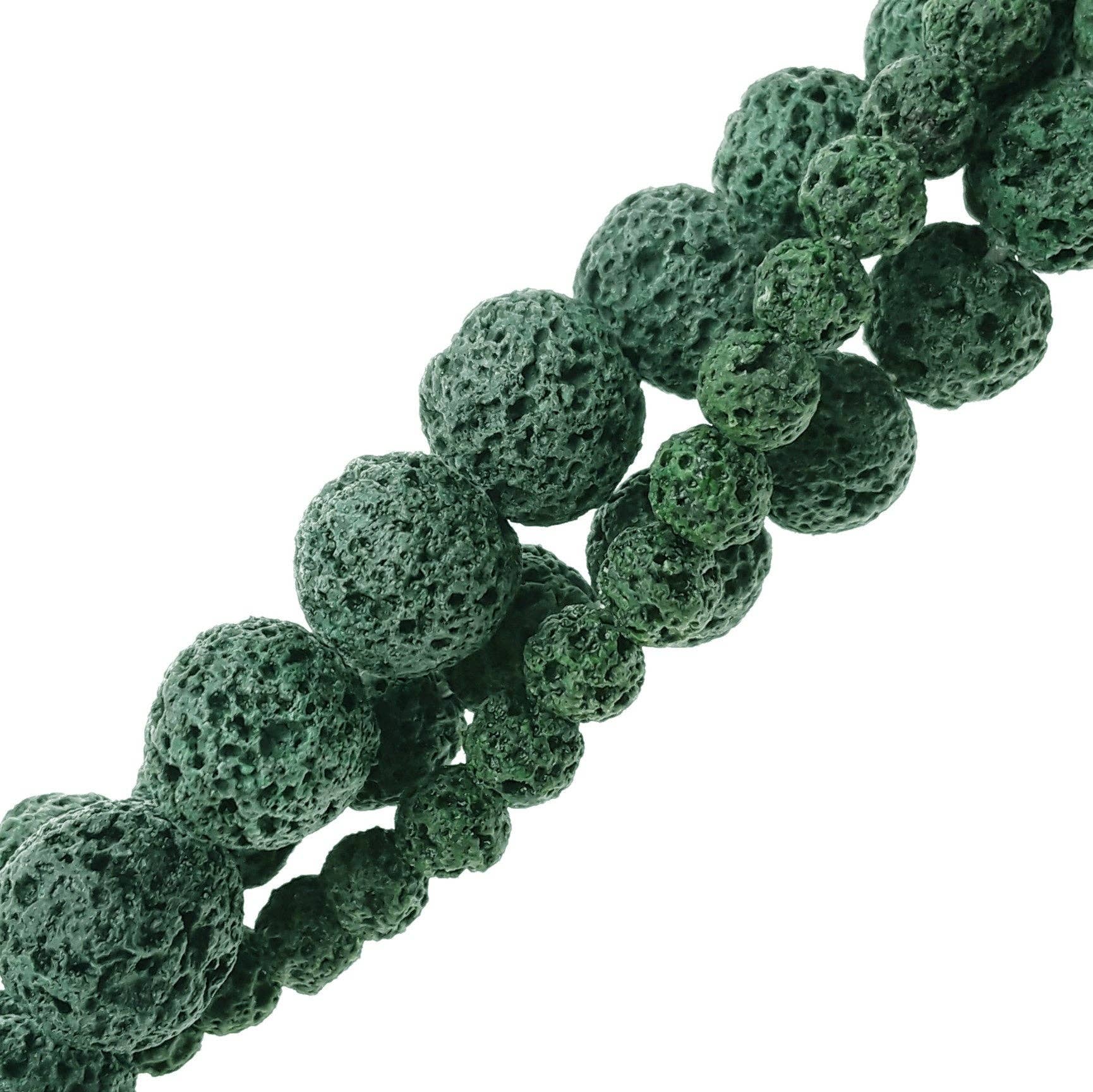 CRCBEADS - Wholesale Beads - Dark Green Lava Rock Stone Beads 6mm 8mm 10mm 12mm 15.5" Strand1