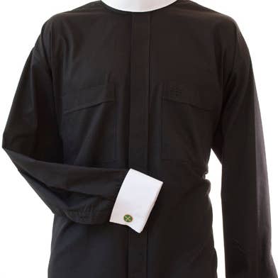 mds 8800 LS Black NB Shirt w White French Cuffs for wholesale by mds