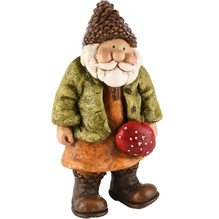 Fald mand m/svamp, orange/grøn, magnesium, 20x16x36cm for engroshandel hos Dekoratief