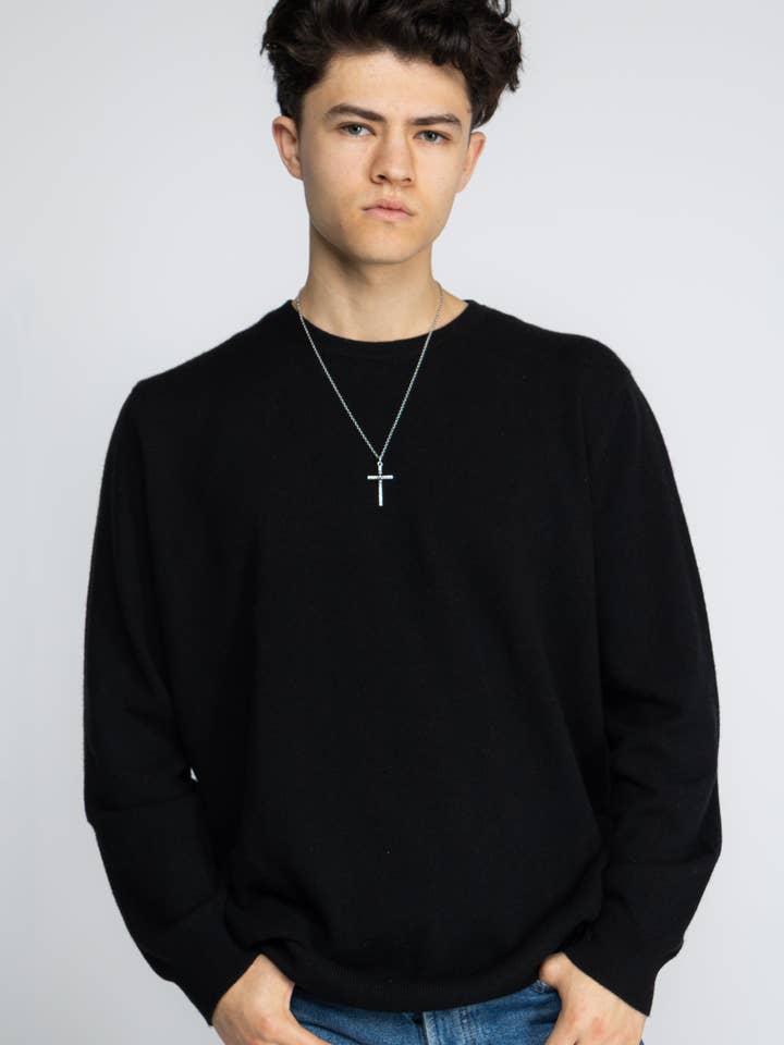 Quiet Form Crew Noir for wholesale by Oxford Meadow Cashmere